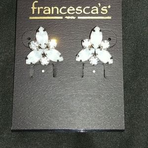 🆕White jewel studded earrings